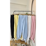 Parachute pants with ribbon bottom / C0561