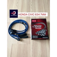 HOS - CAR PLUG WIRE SET / PLUG CABLE SILICONE - HONDA CIVIC 634 7MM