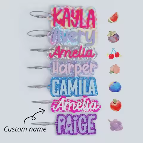 Backpack Keychains Bag Tags Acrylic Personalized Name Tags Sports Bag Keychain Name Personalized Nam
