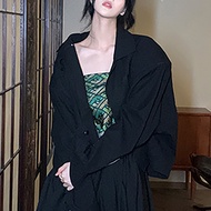 <APUN>XMAN S-5XL Men's Fashion Crop Tops Long Sleeves Solid Color Suit Jacket