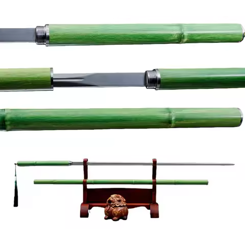112cm bamboo joint walking stick sword ready for combat with sharp edge.Samurai sword made of real s