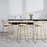 Simple High Chair Simple Wrought Iron Bar Stools Gold Stool Modern Chairs Dining Chair Nordic Leisure Bar Table Chairs