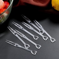 100 Pcs Mini Fork Fruit Forks Cute Party Disposable Fork Disposable Plastic Fruit Dessert Transparen