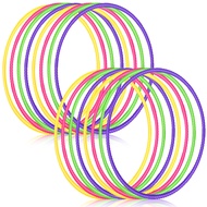 Sratte 8 Pcs Color Hoop Detachable Adjustable Hoop Exercise Ring Plastic Toys for Teens Games Gymnas