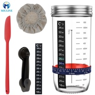 Sourdough Starter Jar Kit Heat Resistant Sourdough Glass Jar Wide Mouth Sourdough Starter Container 