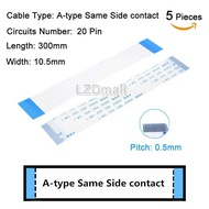 5pcs FPC Ribbon Flexible Flat Cable Pitch 0.5mm 300mm 30cm A-type Same Side Contact 4P 5P 6P 7P 8P 1