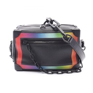 【二手】路易威登LOUIS VUITTON單背包 Mini Soft Trunk Taiga Rainbow M30351 黑色/彩虹色皮革 Mini Soft Trunk 男士