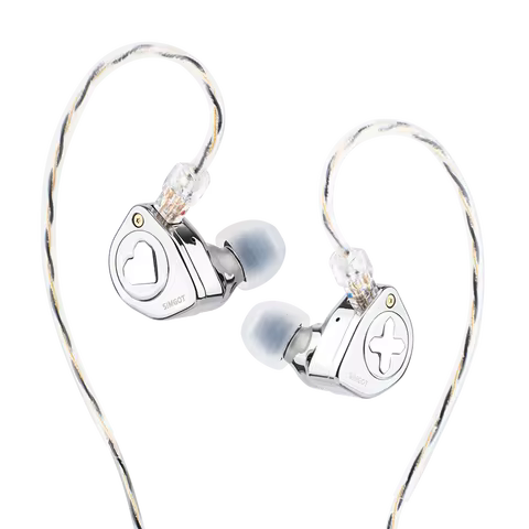 SIMGOT EW300 IEM HIFI Earphones 1DD+1Planar+1PZT Hybrid Driver with Detachable Nozzles Silver-Plated