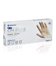 Medicom - 麥迪康 Vitals 多用途CPE透明手套 中碼 100隻 (4894476012423) #VITHC1210C