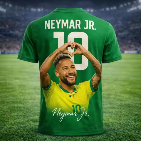 AI Classic Jersey # 10 Neymar Printed T-shirt Outdoor Fitness Training Sportswear Summer Men's Child