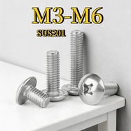 Stainless Steel 201 Phillips Umbrella Head skru bolt/Umbrella Head screw M3-M6 [XZM-GY]