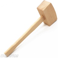 WEICHUAN 5" Unfinished Beech Wood Mallet Ice Hammer Mallet - Solid Beechwood Damage-Free Striking Wo