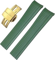 22mm Fluorous Silicone Rubber Watchband for 5168G 5968G Metal Pins Curved End Soft Watch Strap Brace