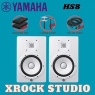 Yamaha HS8 8 inch Powered Studio Monitor Speaker With Desktop Monitor Stand, And Cable - White - Eac