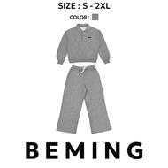 Bemingset010(S-2XL)-BMG Classic Polo Set - เซ็ตเสื้อแขนยาวคอปกกับกางเกงขายาว ลุคสุภาพ ใส่สบายทั้งวัน