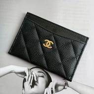 💥帶卡包就夠💥Chanel 黑色荔枝皮卡片夾