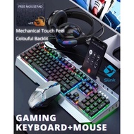 Slink K8 Metal Mechanical Gaming Keyboard and Mouse Set Keyboard Mouse Gaming RGB Keyboard LED Backl