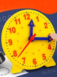 1個蒙特梭利調節時間學習時鐘玩具,學習小時分秒,色彩繽紛的早期教育教學工具