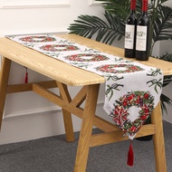 Christmas Table Runner 8 seater Christmas Cotton Weave Table Runner Christmas Party Table Runner