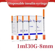1ml 30G-8mm disposable insulin syringe sterile independent packaging orange pet feeder liquid measur