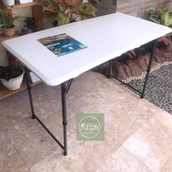 Lifetime 4ft foldable in half table clear white (adjustable height)