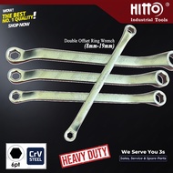 [ HITTO ] 45° HEAVY DUTY DOUBLE OFFSET RING WRENCH 6PT /  SPANAR HEX (6 POINT) (CRV) MADE IN TAIWAN 