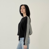 Two tone knit sweater Knitted Sweater Sweater for Woman Shopinkae