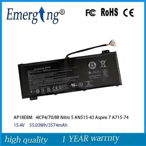 15.4V 55.03Wh AP18E8M Laptop Battery For Acer Aspire 7 A715-74 Nitro 5 AN515-55 ConceptD 5 Pro CN515