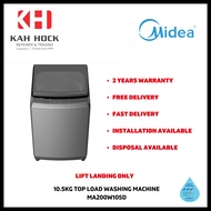 MIDEA MA200W105D 10.5KG TOP LOAD WASHING MACHINE - TWO YEARS MANUFACTURER WARRANTY + FREE DELIVERY