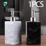 Focheni Marble Texture Soap Dispenser Empty Durable Easy to Fill Practical Salon Dispenser 500ml Capacity for Bathroom Countertop