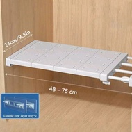 Adjustable Storage Shelf Separator 48-75cm Flexible Wardrobe Divider