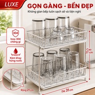 LUXE 304 Stainless Steel Cup Holder Multi-function Cup Holder Many Racks Drainage Tray