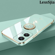 Phone cover Motorola Moto G96 Back case Smooth Electroplated Magnetic Suction Ring Bracket For Moto 