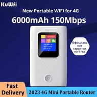 KuWfi Mobile Wifi Router 6000mAh Portable 3G 4G Lte Router 150Mbps Wireless Outdoor Pocket Wifi Hotspot With Sim