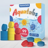 Aquatod Refill-99 pc Aquatabs, Bath Color Tablets for Kids, Water Tablets in 3 Primary Colors