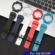 Resin AQ-S810W Watch Band Bezel for Casio G-SHOCK AQ S800 AQ S810 Waterproof Silicone Watch Case and Bracelet for AQS810 ( no watch )