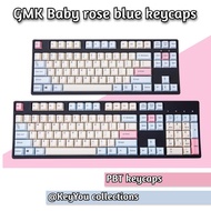 GMK Baby rose blue meilan not Silent Muted keycaps set akko clone