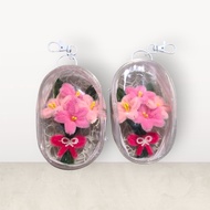 mini flower Keychain, cutie flower Keychain Fuzzy wire Keychain mini Bouquet