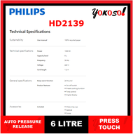 PHILIPS HD2139 Electric Pressure/Multi Cooker / 6.0L / Auto Pressure Release (With Non-Stick Pot only)