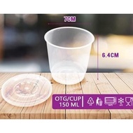 Thinwall 150 ml BULAT CUP + Tutup - Gelas Merpati Wadah Plastik Tebal