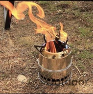 戶外柴火爐灶頭便攜不銹鋼野炊爐子煤炭爐燒烤爐固體酒精爐取暖爐 小巧便攜
