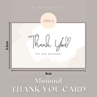 ** Minimum Order 50 Cards Assorted For The Shop Ai.aoon.scent Minimalist Style Thank You Card Size 9