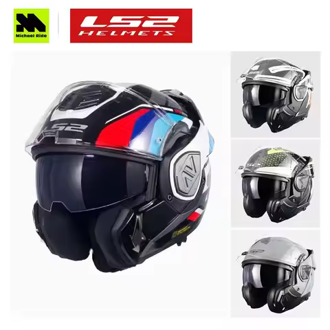LS2 FF906 Advant Modular Flip Up Motorcycle Helmet Dual Visor Built in Sun Shield Men Women All Seas