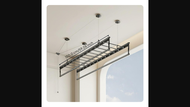 Adjustable Clothes Drying Rack Hand Crank Ceiling Mounted Laundry Rack Four-Rod Space-Saving Balcony