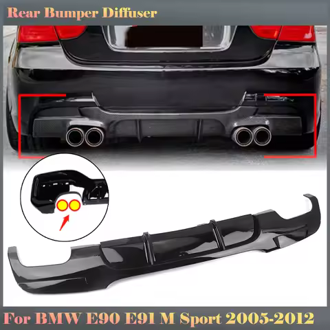 Rear Bumper Diffuser Lip Spoiler Splitter For BMW 3 Series E90 E91 M Sport 318i 320i 325i 328i 330i 