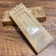 GTW雜貨好物 Amazon Wheat Straws全天然植物小麥莖環保飲管自然降解 100支 小朋友吸管 100% Natural  Biodegradable