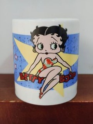 早期美國1997年貝蒂娃娃Betty Boop瓷器馬克杯 貝蒂小姐咖啡杯 愛心 星空星星 大手把好握 大容量 絕版珍藏 復古老件