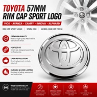 TOYOTA VIOS AVANZA INNOVA CAMRY ALPHARD TAYAR WHEEL RIM CAP COVER CHROME 0SPORT RIM  LOGO 57MM
