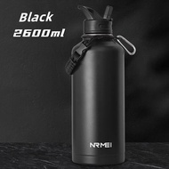 2 Liter Water Bottle Stainless Steel Portable Straw Thermos Bottle Outdoor Sports Gym Vacuum Water F