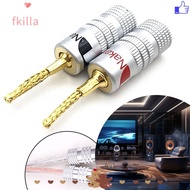 FKILLA Musical Sound Banana Plug,  Gold Plated Nakamichi Banana Plug, Pin Screw Type Speakers Amplifier for Speaker Wire Speaker Wire Cable Connectors